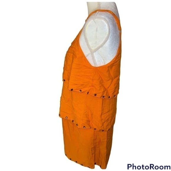 TIERED orange sundress, S - Picture 5 of 8